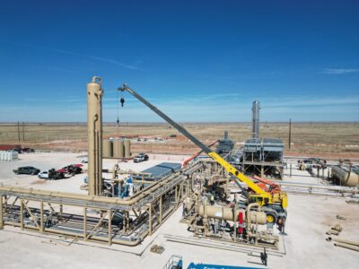Modular process piping and industrial equipment installed at the Midstream Expansion project in Hobbs, New Mexico.