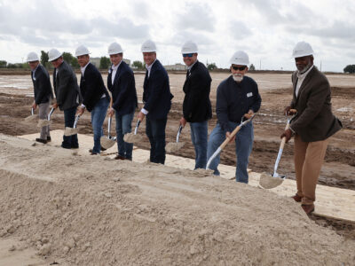 Race Rock leadership and local officials celebrate the groundbreaking of the company’s $100 million manufacturing expansion in Brookshire, Texas.